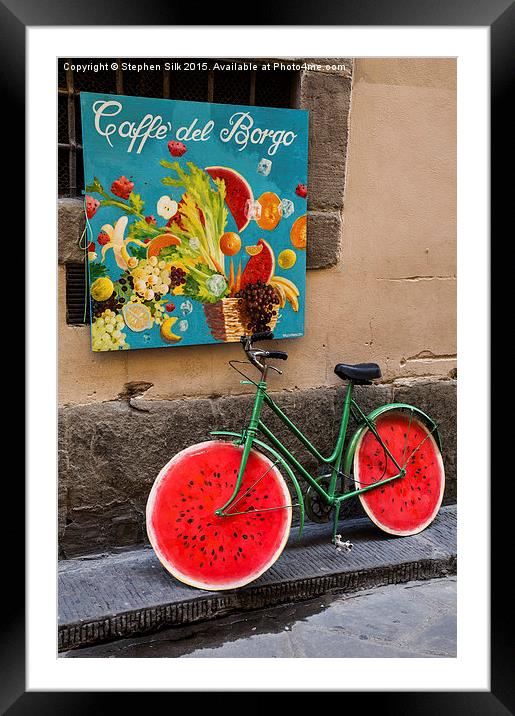  Bicycle with Melon Wheels Framed Mounted Print by Stephen Silk