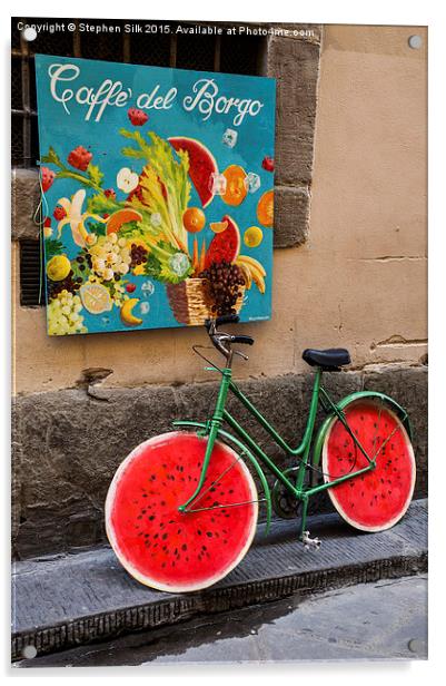  Bicycle with Melon Wheels Acrylic by Stephen Silk