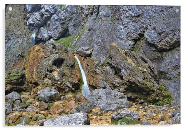  Gordale Scar Waterfall Acrylic by Colin Metcalf