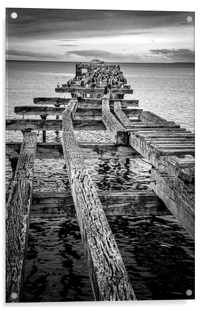 Derelict Pier Acrylic by David Hare