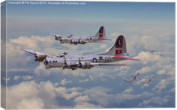 B17 - 381st Bomb Group en-route Canvas Print by Pat Speirs