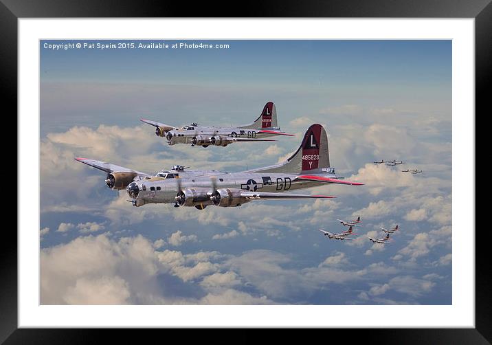 B17 - 381st Bomb Group en-route Framed Mounted Print by Pat Speirs