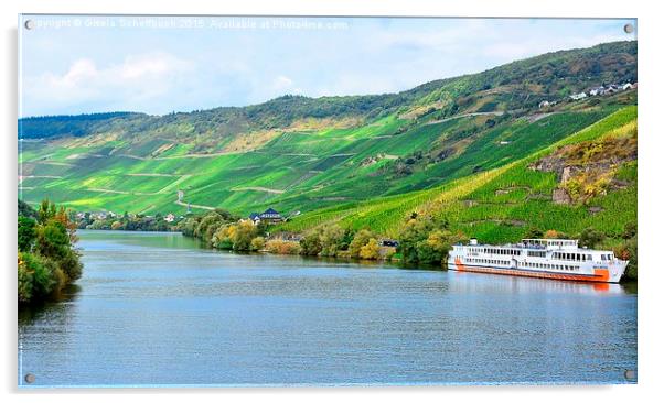 The Moselle near Bernkastel-Kues Acrylic by Gisela Scheffbuch