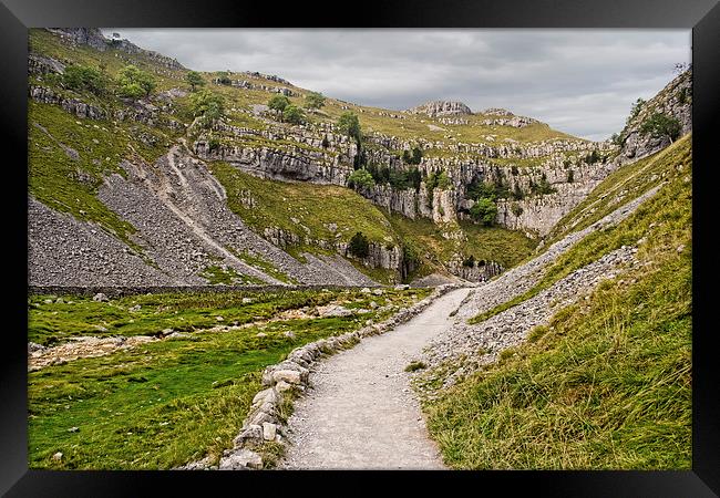 The Approach to Malham Cove Framed Print by Colin Metcalf