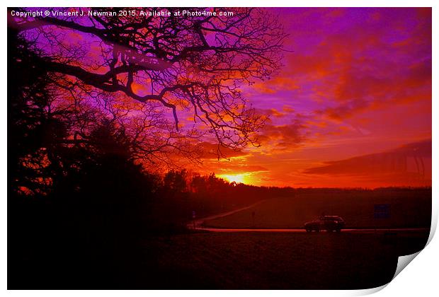 Countryside Sunset Print by Vincent J. Newman