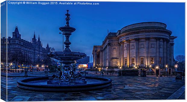 St Georges Hall And The Steble Fountain ,Liverpool Canvas Print by William Duggan