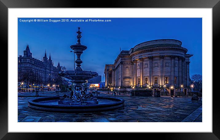 St Georges Hall And The Steble Fountain ,Liverpool Framed Mounted Print by William Duggan
