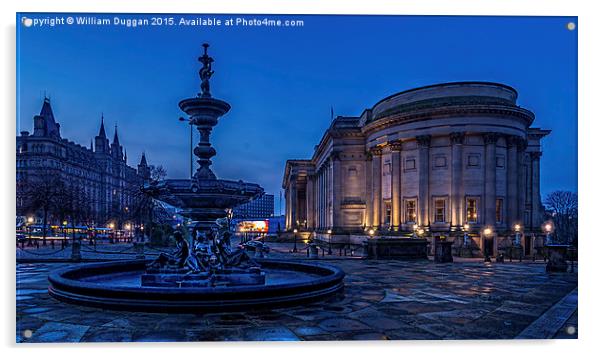 St Georges Hall And The Steble Fountain ,Liverpool Acrylic by William Duggan