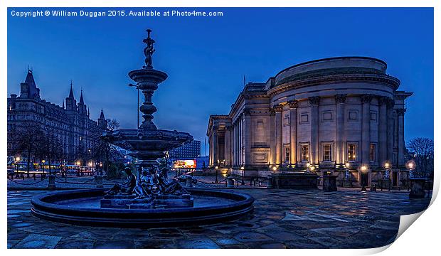 St Georges Hall And The Steble Fountain ,Liverpool Print by William Duggan