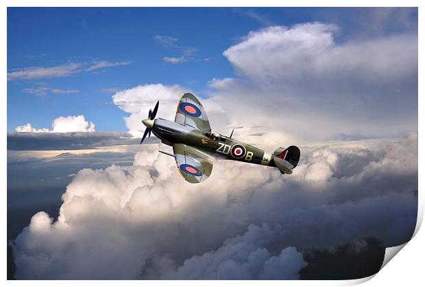 Spitfire Air to Air Print by J Biggadike