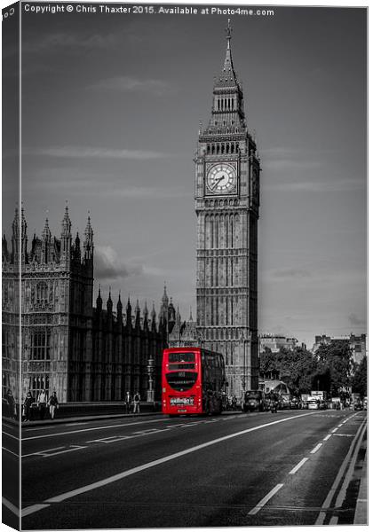 Big Ben and London Bus Canvas Print by Chris Thaxter