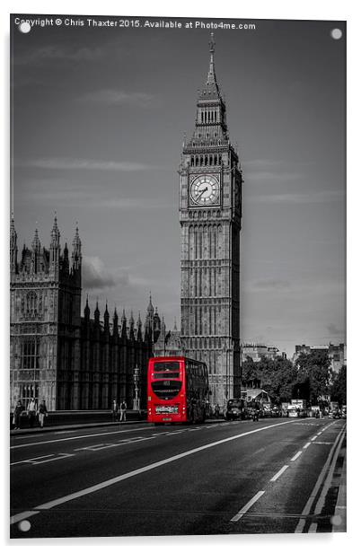Big Ben and London Bus Acrylic by Chris Thaxter