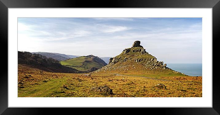 Castle Rock, The Valley of Rocks Framed Mounted Print by Dave Wilkinson North Devon Ph