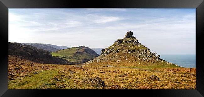 Castle Rock, The Valley of Rocks Framed Print by Dave Wilkinson North Devon Ph