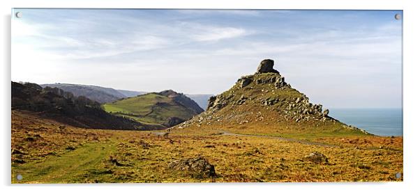 Castle Rock, The Valley of Rocks Acrylic by Dave Wilkinson North Devon Ph