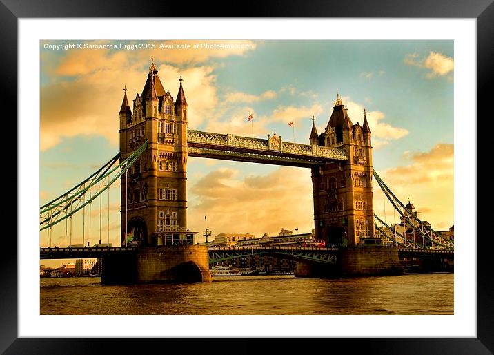 Tower Bridge - London Framed Mounted Print by Samantha Higgs