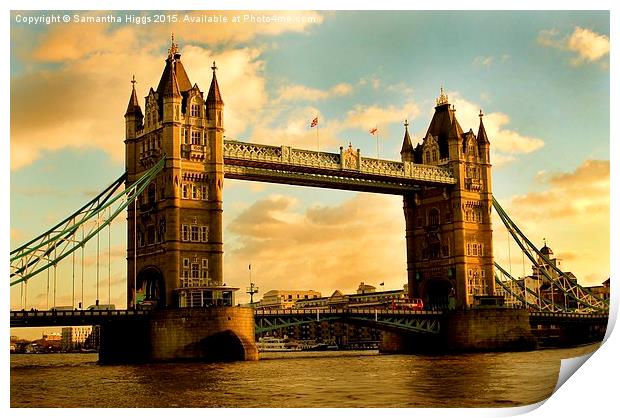 Tower Bridge - London Print by Samantha Higgs