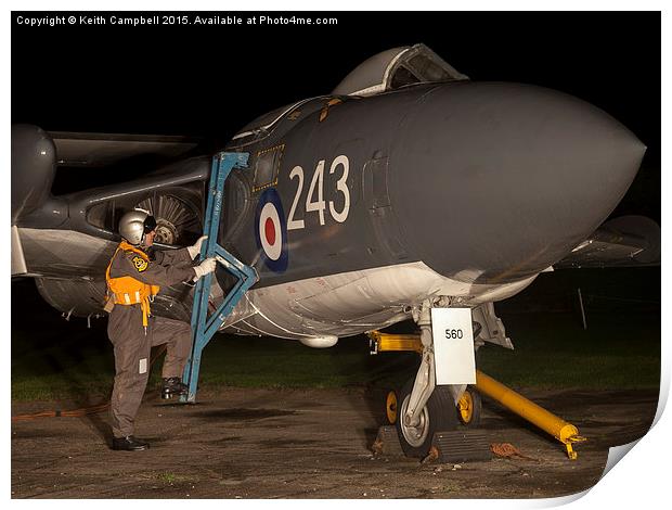 Sea Vixen night flight Print by Keith Campbell