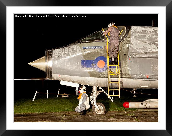 RAF Lightning night flight Framed Mounted Print by Keith Campbell