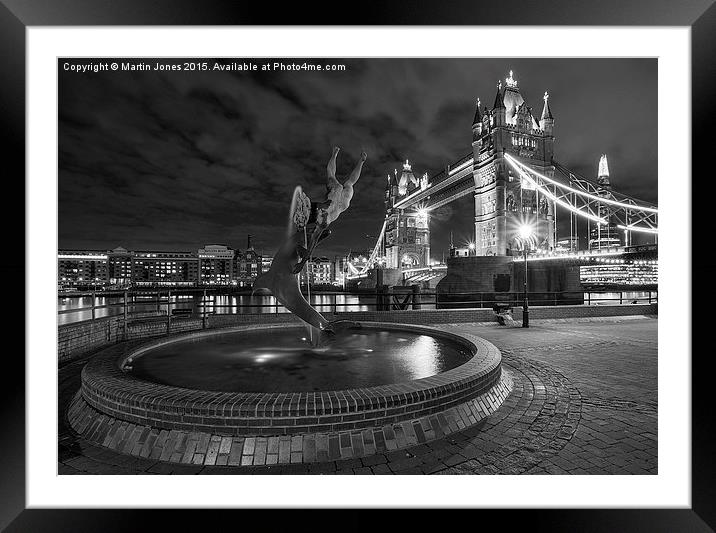 The Girl and the Dolphin at Tower Bridge Framed Mounted Print by K7 Photography