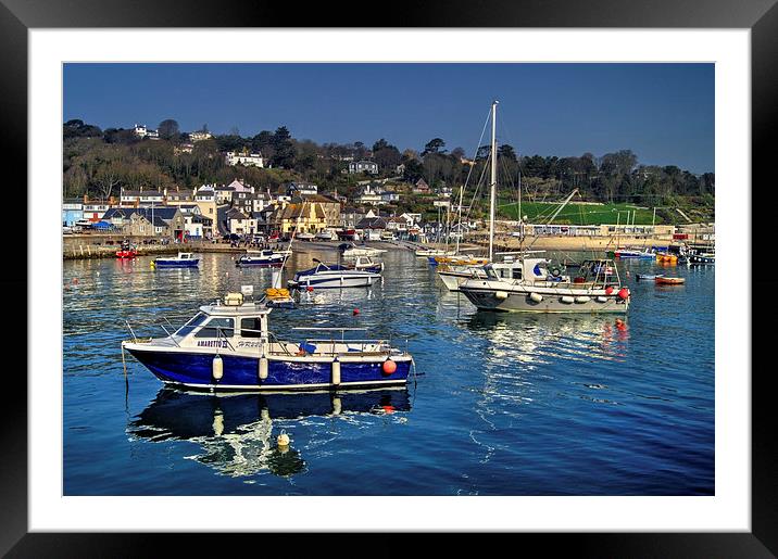Lyme Regis Harbour Reflections Framed Mounted Print by Darren Galpin