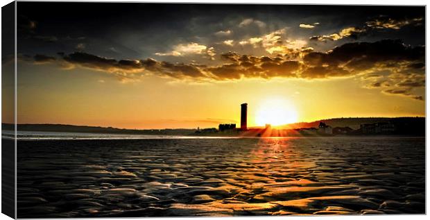 Swansea bay sunset Canvas Print by Leighton Collins