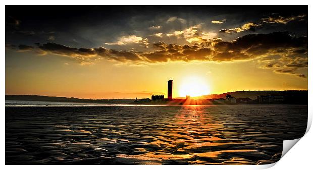 Swansea bay sunset Print by Leighton Collins