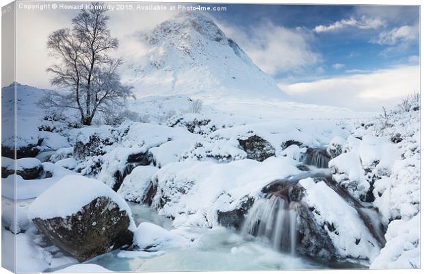Buachaille Etive Mor and River Coupall Canvas Print by Howard Kennedy