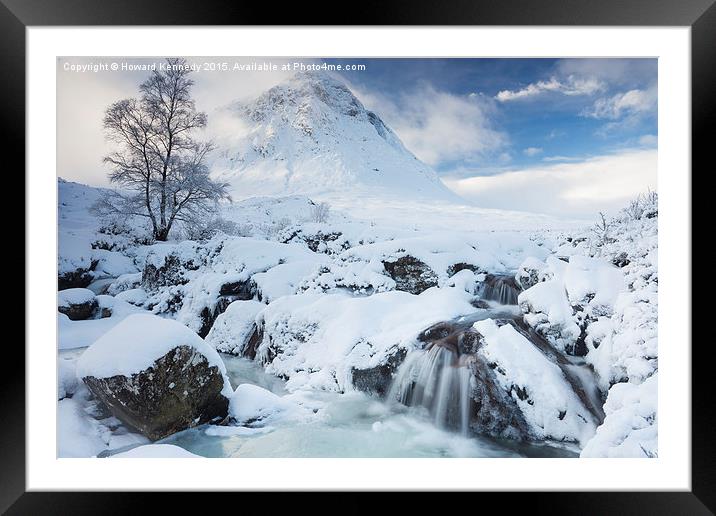 Buachaille Etive Mor and River Coupall Framed Mounted Print by Howard Kennedy