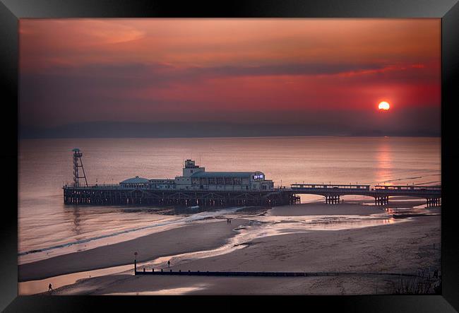  Bournemouth Sunset Framed Print by Phil Clements