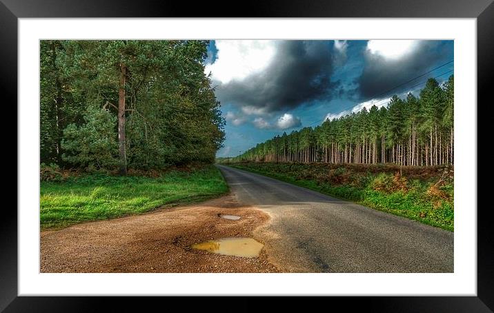 Following the Road Framed Mounted Print by Simon Tuck