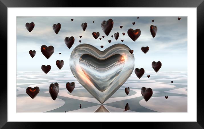  Hearts Framed Mounted Print by Hugh Fathers