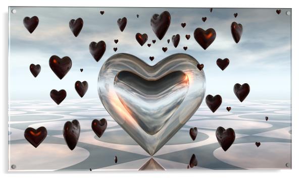  Hearts Acrylic by Hugh Fathers