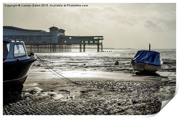  The Grand Pier and Beach, Weston-super-Mare Print by Carolyn Eaton