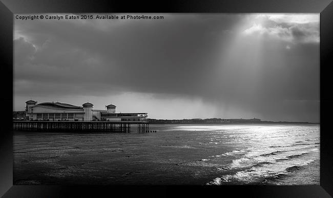  Grand Pier, Weston-super-Mare B&W Framed Print by Carolyn Eaton