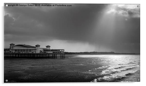  Grand Pier, Weston-super-Mare B&W Acrylic by Carolyn Eaton