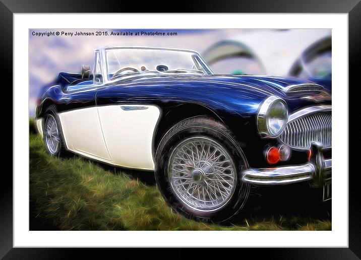Austin Healey Framed Mounted Print by Perry Johnson