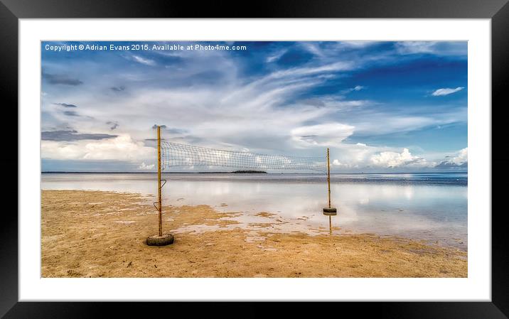 Beach Volleyball Philippines Framed Mounted Print by Adrian Evans