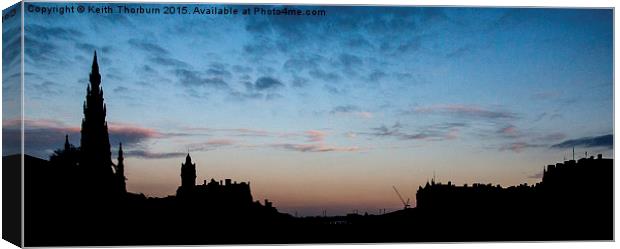 Edinburgh Silhouete Canvas Print by Keith Thorburn EFIAP/b