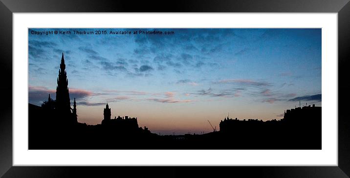 Edinburgh Silhouete Framed Mounted Print by Keith Thorburn EFIAP/b