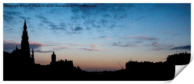 Edinburgh Silhouete Print by Keith Thorburn EFIAP/b
