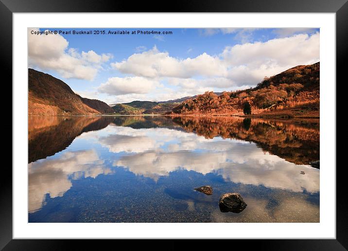 Reflections in Llyn Dinas Lake Snowdonia Framed Mounted Print by Pearl Bucknall