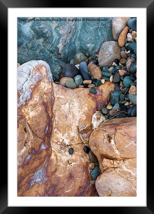  Colours in the rocks at Church Bay, Isle of Angle Framed Mounted Print by Andrew Kearton