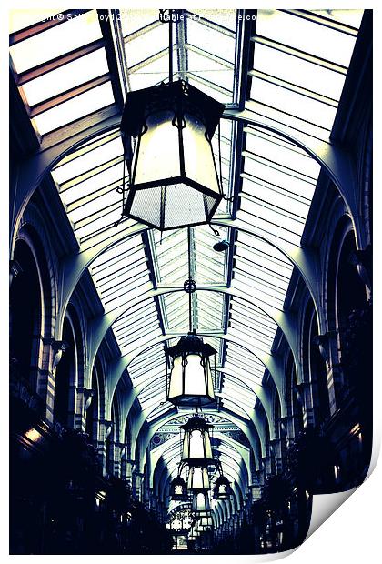  Royal Arcade Norwich Lamps Print by Sally Lloyd