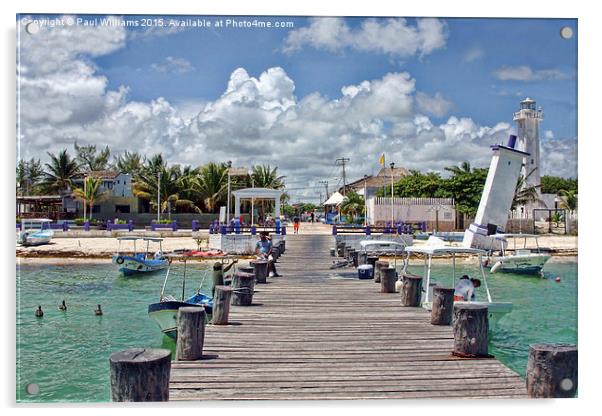 Puerto Morelos from the Jetty Acrylic by Paul Williams