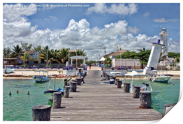 Puerto Morelos from the Jetty Print by Paul Williams