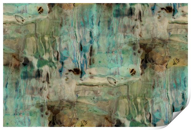  abstract rockpools Print by Heather Newton