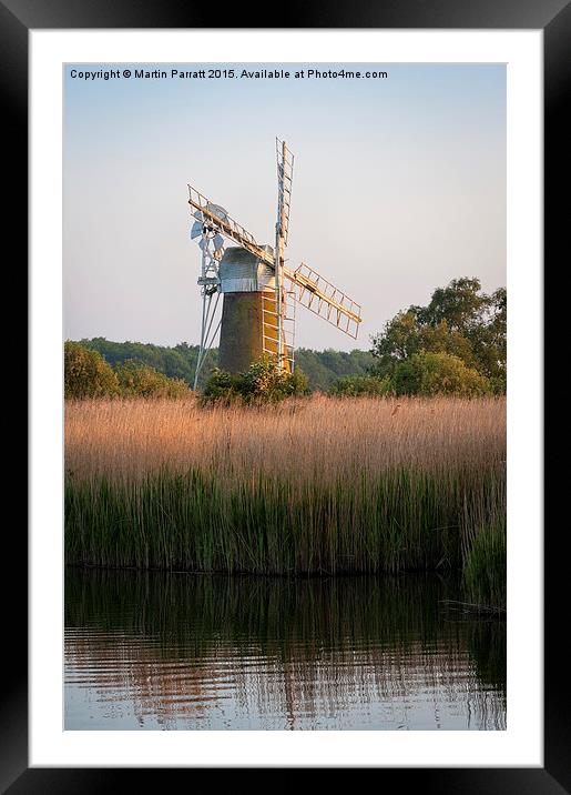 Turf Fen Windmill Framed Mounted Print by Martin Parratt
