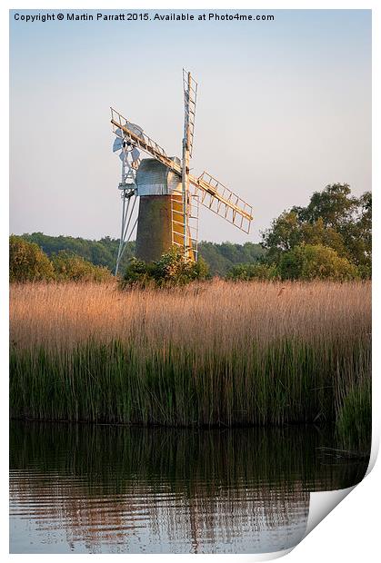 Turf Fen Windmill Print by Martin Parratt