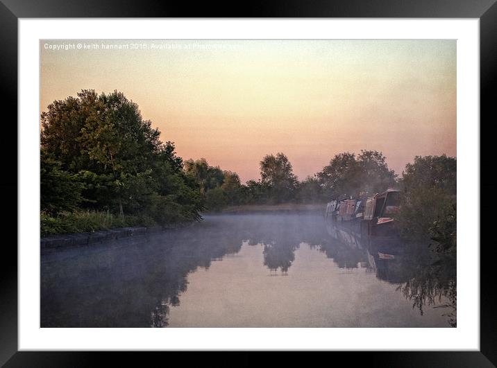  boats in the mist colour Framed Mounted Print by keith hannant